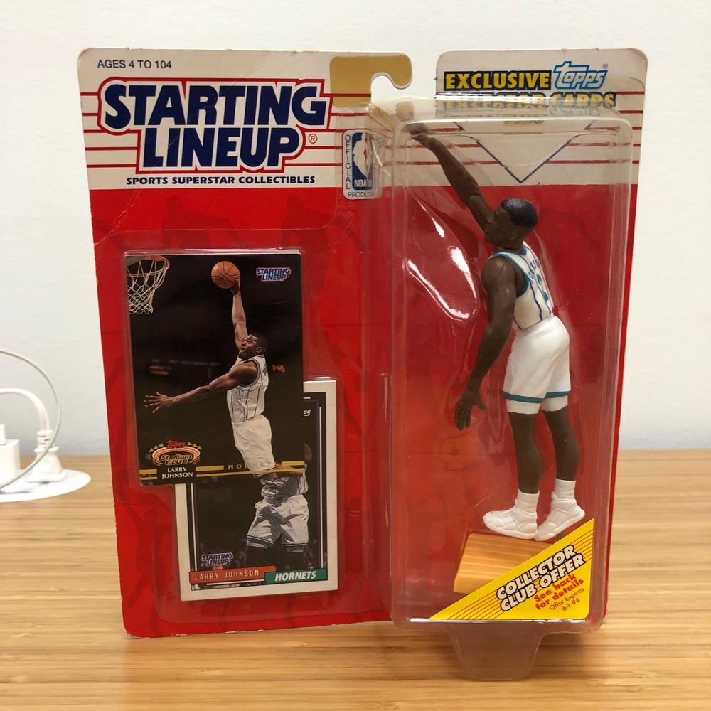 Kenner Starting Lineup Action Figure Mens White Larry Johnson 1993 NBA
